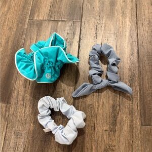 lululemon athletica Scrunchie Set Teal Blue Gray
